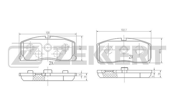Колодки тормозные Lifan Smily 06- передние дисковые Zekkert
