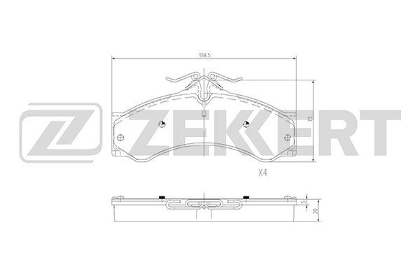 Колодки тормозные MB Sprinter (901/2/3/4/6/9) 95-, Vario 96- передние дисковые (GDB1288) Zekkert