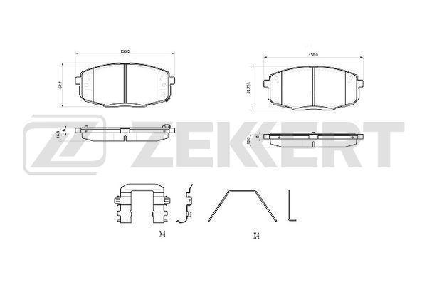 Колодки тормозные ZEKKERT BS1076 диск. передн. Kia Seltos 19-