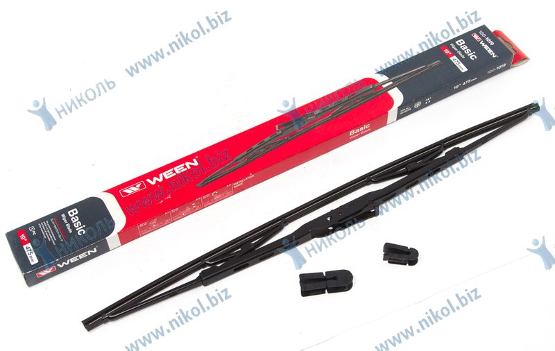 Щётка стеклоочистителя каркасная Ween Basic адаптер крючок, 19"/480 мм