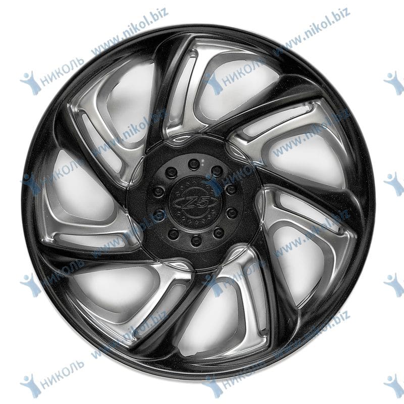 Колпак 13 Z-5 черный с серебром (трафарет) Ростов (к-т=4шт) возможны потертости