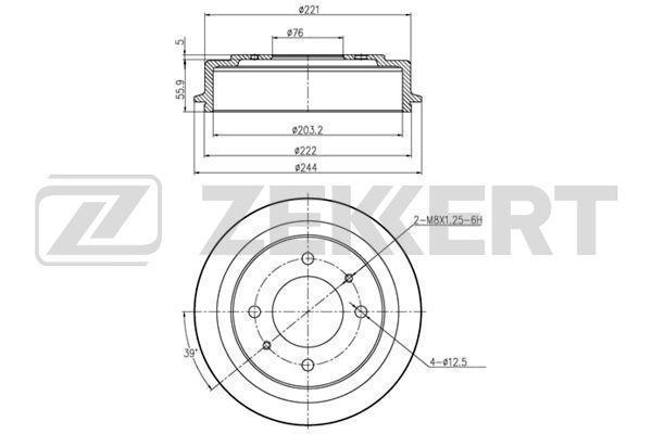 Барабан тормозной Hyundai Elantra III 01-, Matrix 01- Zekkert
