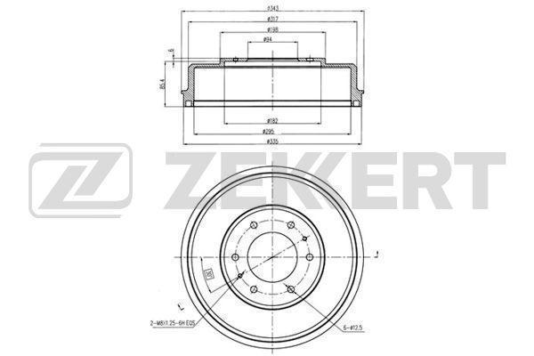 Барабан тормозной Mitsubishi L200 IV 05- Zekkert