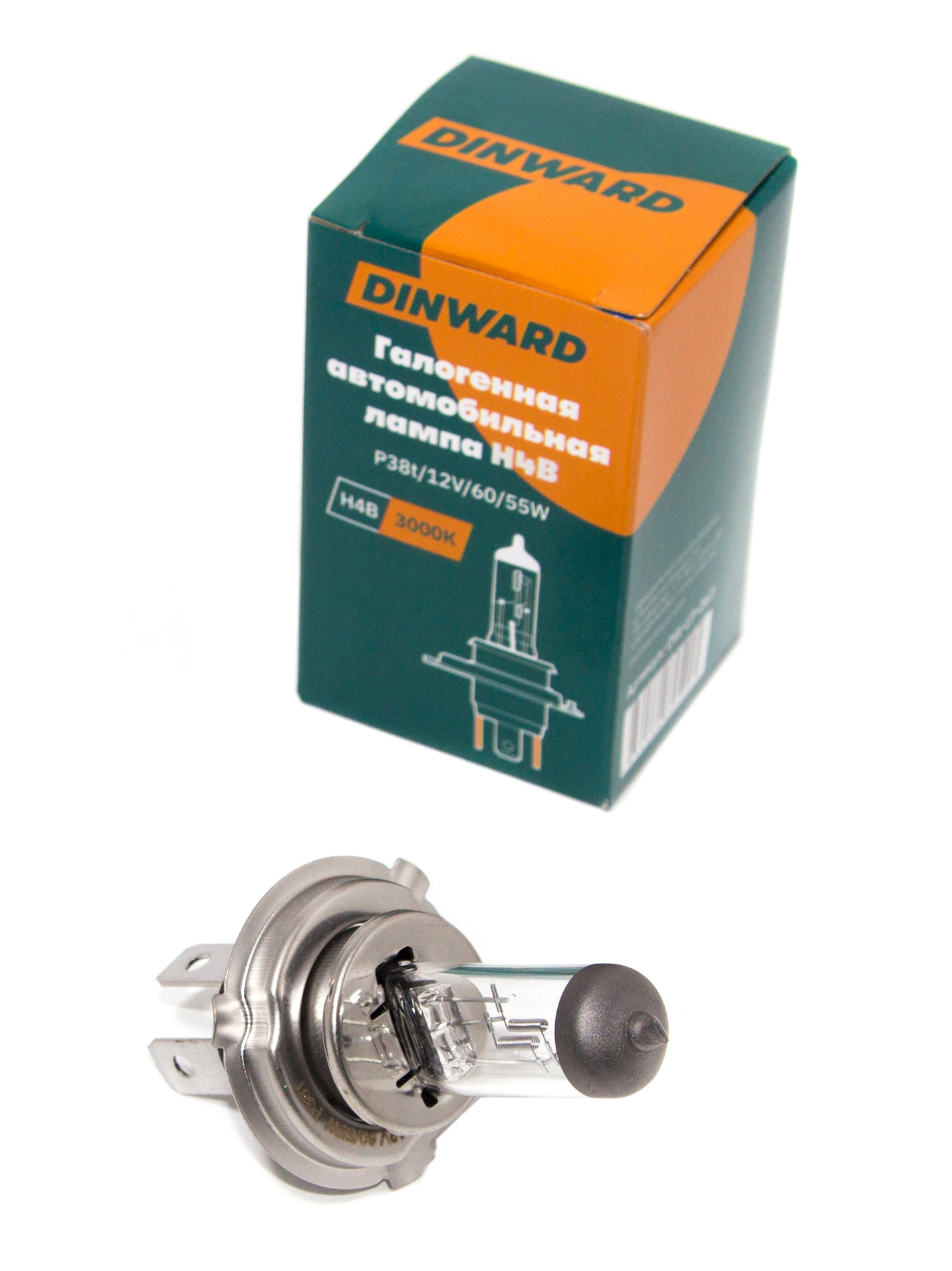 Лампа H4В 12 V 60/55 DINWARD P38t в уп.