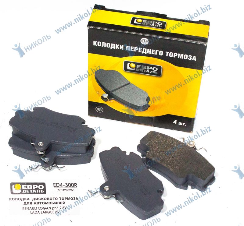 Колодка торм. перед. Renault Logan, Largus 8V Sandero, Megane Евродеталь 410602192R