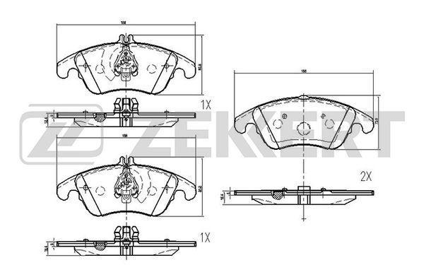 Колодки тормозные MB C (W204) 07-, E (W212) 09-, CLS (C218) 11- передние Zekkert