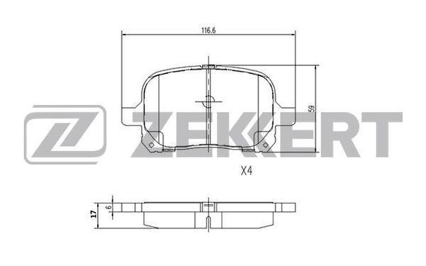 Колодки тормозные Toyota Avalon (X0, X30) 94-, Camry передние дисковые (GDB3152) Zekkert