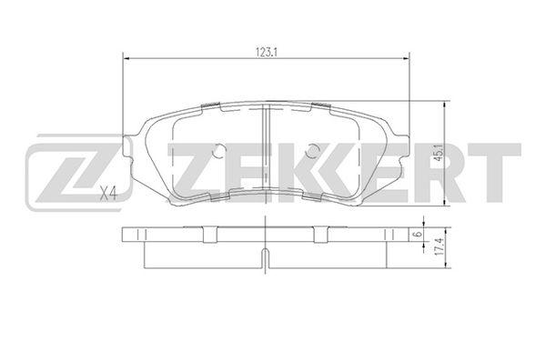 Колодки тормозные Toyota Land Cruiser (J100) 98-07; Lexus LX470 98-08 задние дисковые Zekkert