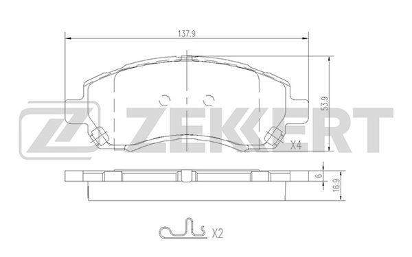 Колодки тормозные Subaru Impreza (GFC,GC,GF) 92- передние дисковые (GDB3205) Zekkert
