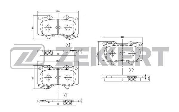 Колодки тормозные Toyota Land Cruiser Prado (J120, J150) 03-; Mitsubishi Pajero 06- передние Zekkert