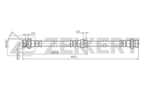 Шланг тормозной ZEKKERT BS9127 Mitsubishi L200 III 96-, Pajero II 96-, Pajero Sport 98-