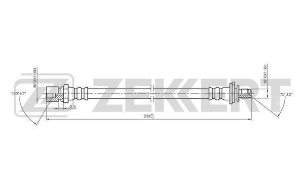 Шланг тормозной ZEKKERT BS9030 Opel Astra F 91-, Calibra A 90-, Vectra A 88-