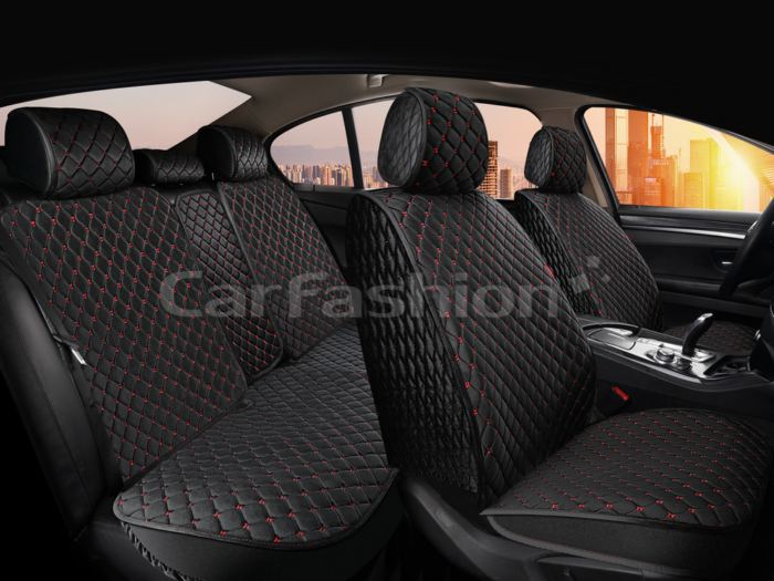 Накидка на сиденье CarFashion Sultan комплект черная/черная/красная