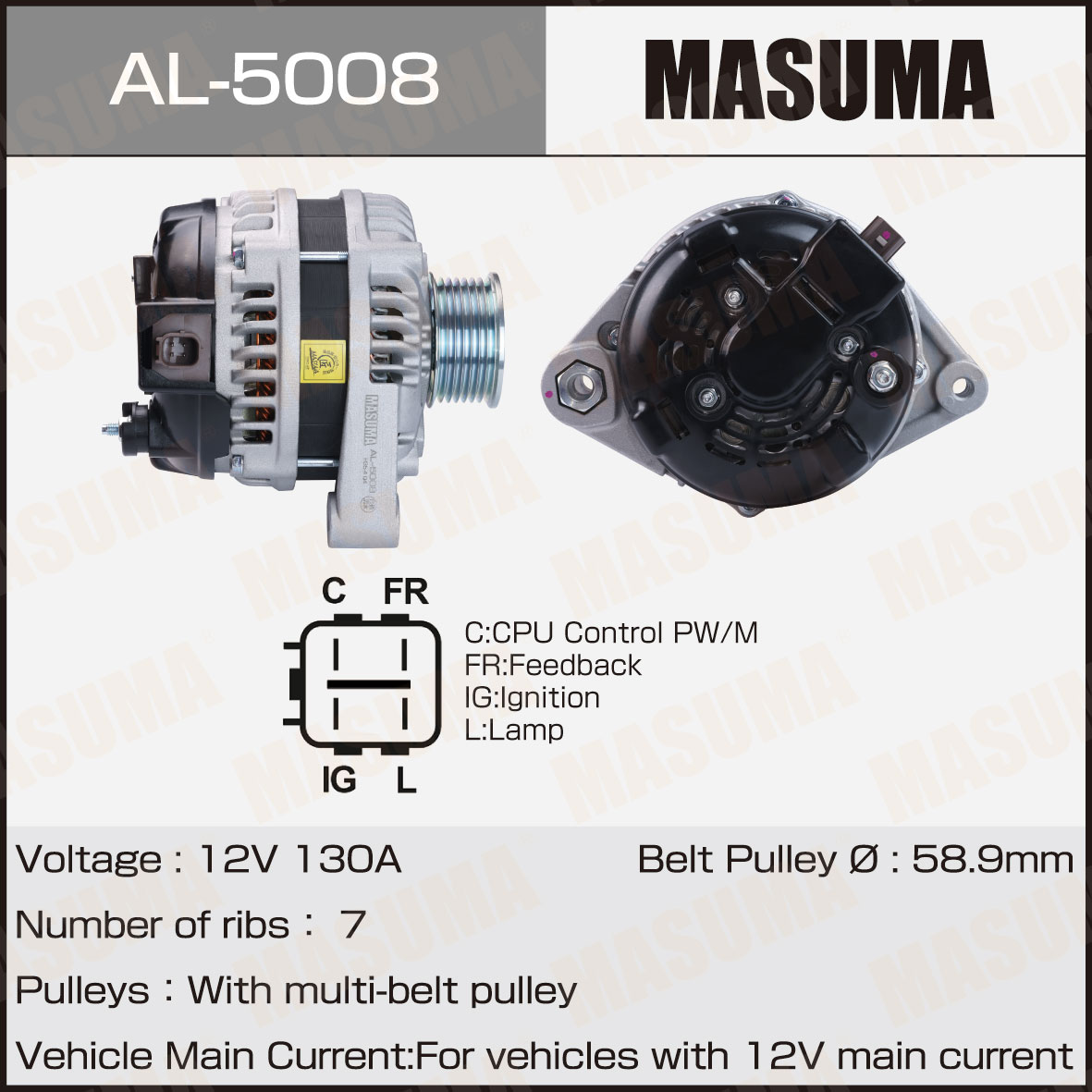Генератор HONDA / K24Z2 K24Z3 (14V/130A) Masuma