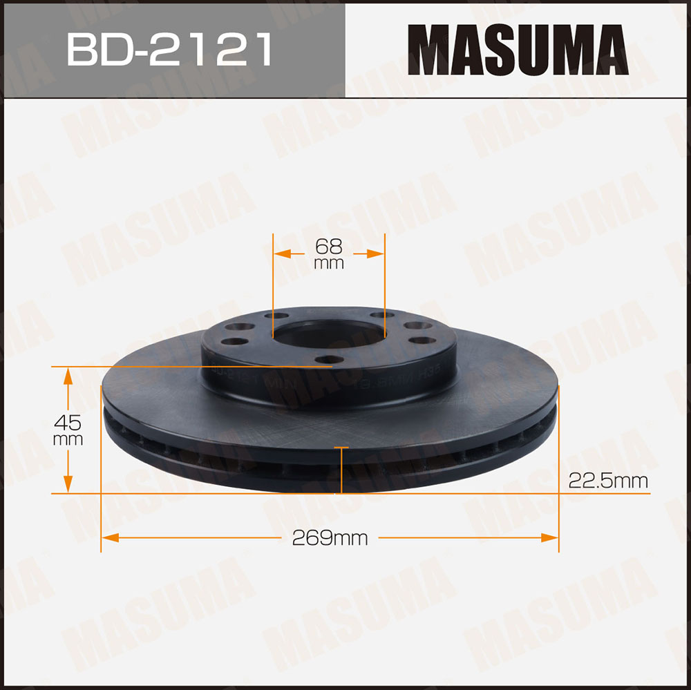 Диск тормозной Nissan TERRANO / D10 16L H4M 2WD [уп2] передний Masuma