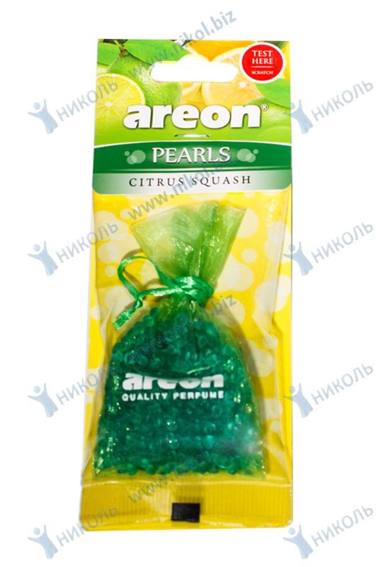 Ароматизатор на зеркало Areon Pearls мешочек Citrus Squash цитрусовый сквош 50 г*