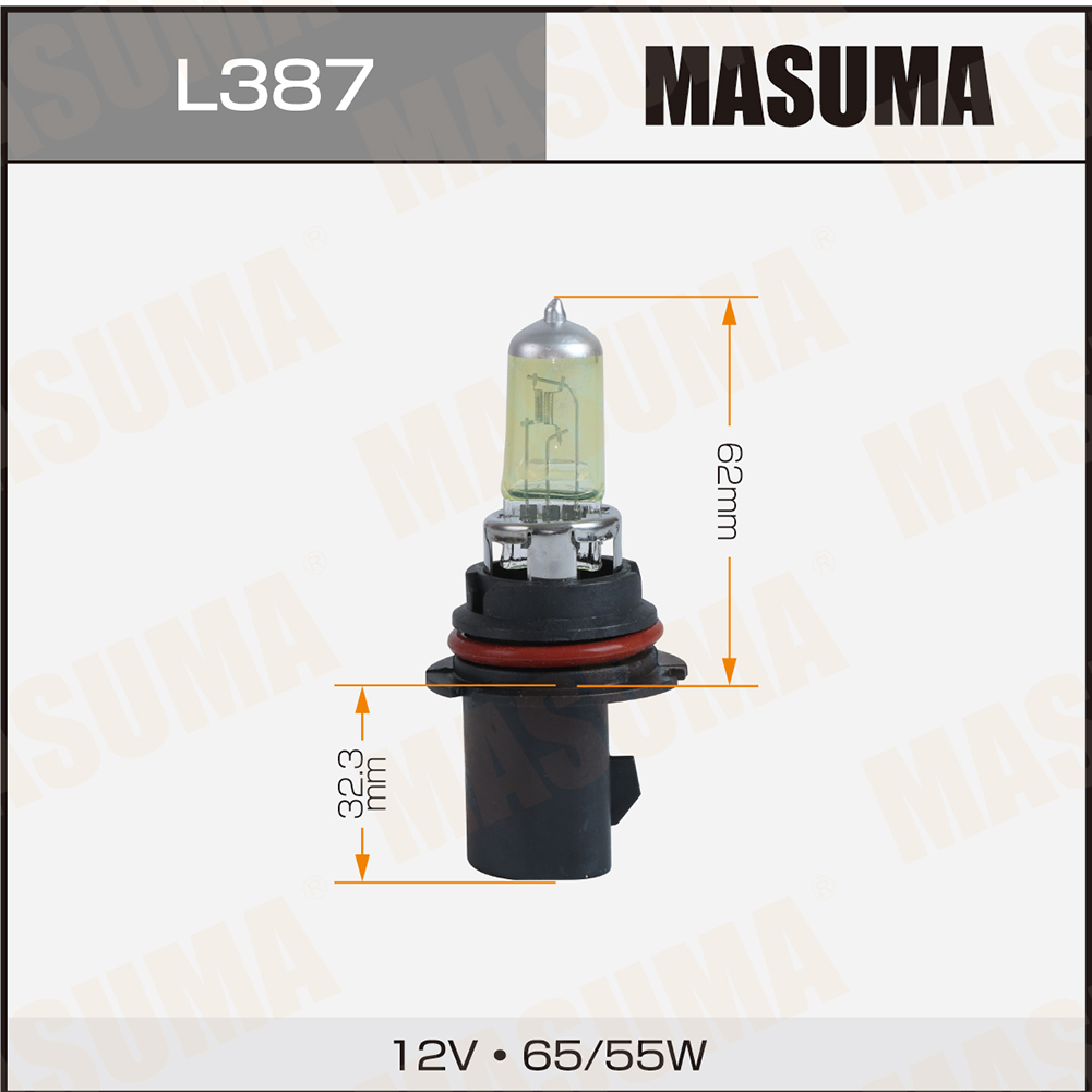 Лампа галоген HB5 12V 65/55W YELLOW Masuma