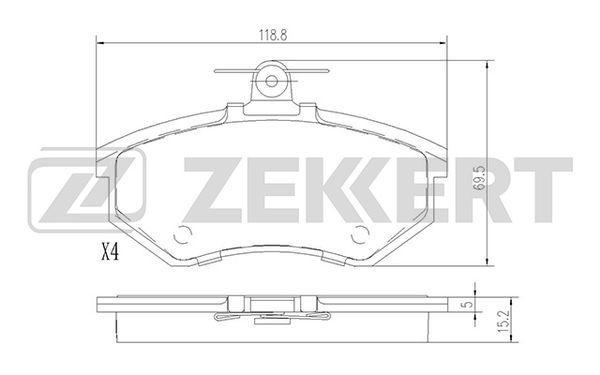 Колодки тормозные Audi 80 III 82-, 90 II 84-; VW Passat II передние дисковые (GDB430) Zekkert
