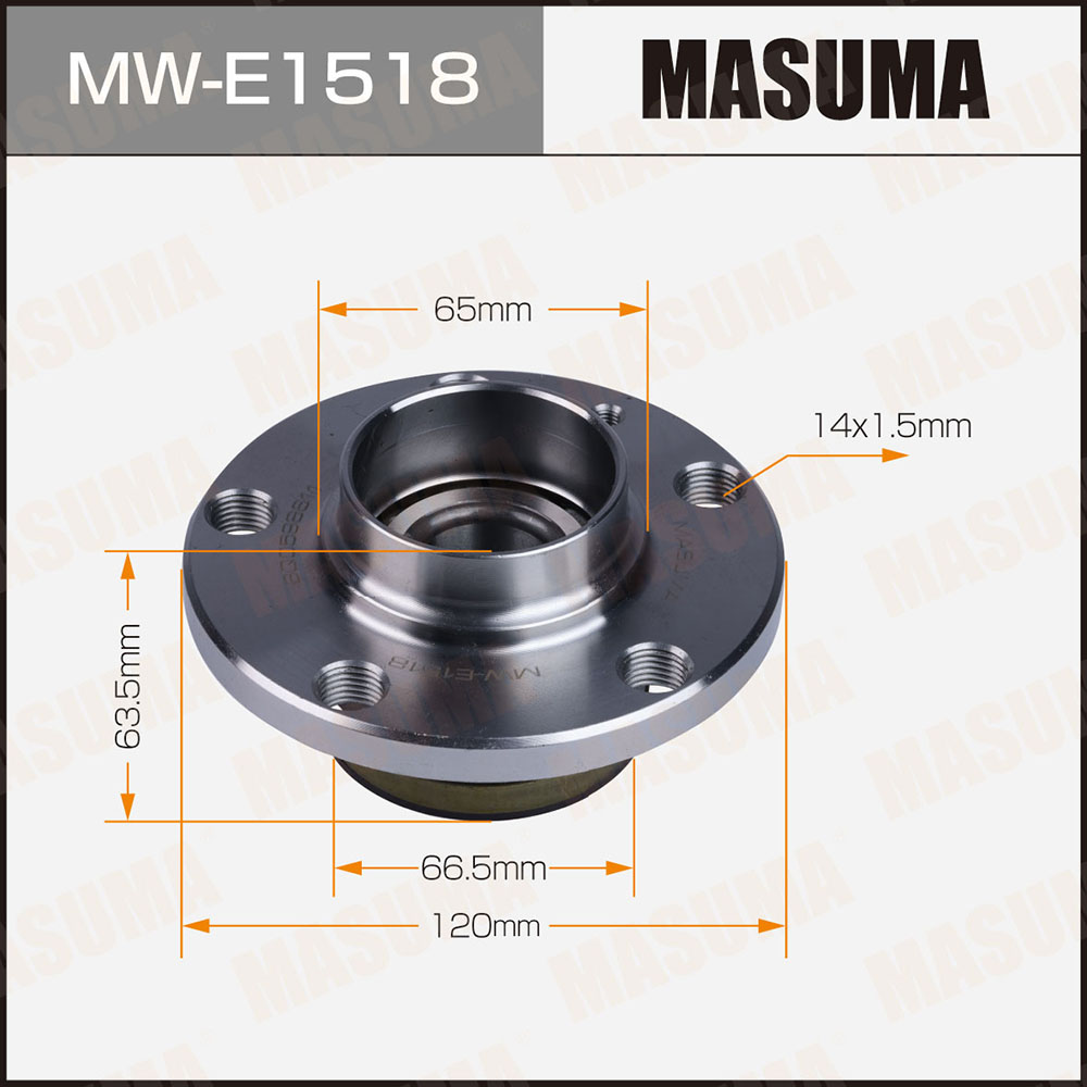 Ступица VAG A1 10-, A2 00-, Cordoba 02-, Ibiza III-IV 02-, Fabia I-III 99-, Polo 01- задняя Masuma