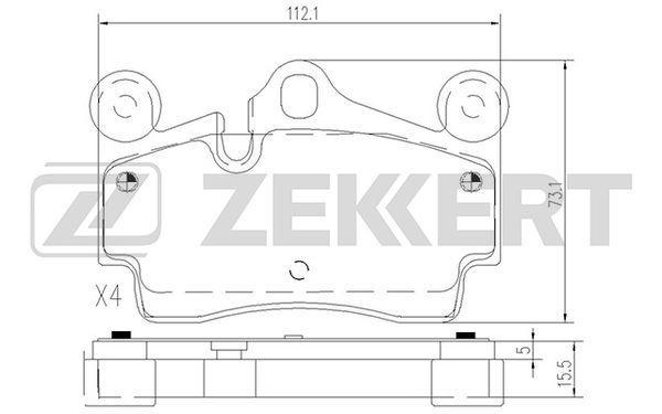 Колодки тормозные VAG Q7 06-; Porsche Cayenne 02-; Touareg задние Zekkert