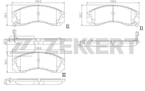 Колодки тормозные Mitsubishi Grandis 00-, L 400 95-, Lancer передние дисковые (GDB3200) Zekkert