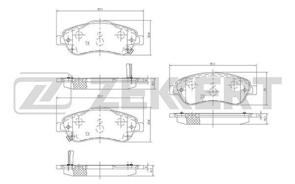 Колодки тормозные Honda CR-V 06- передние Zekkert