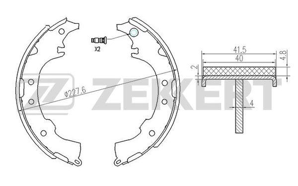 Колодки тормозные Toyota Gaia (M10) 98-, Nadia 98-, Picnic задние барабанные (GS8652) Zekkert
