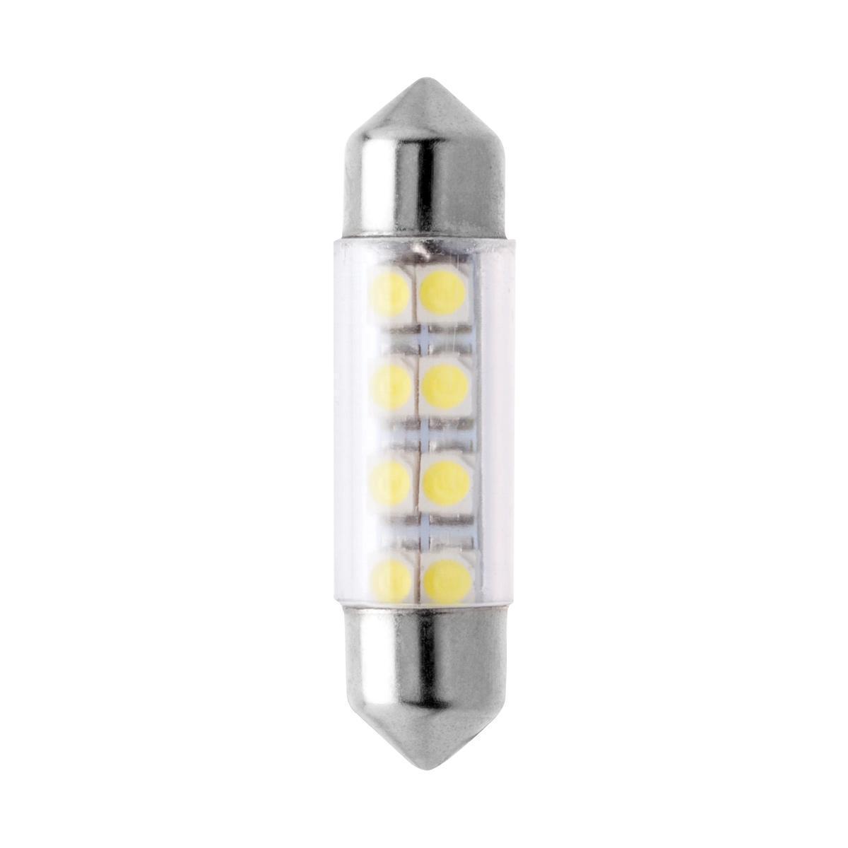 Лампа светодиодная 12V 10W салонный 36 мм белый 8 SMD 2 шт. Маяк