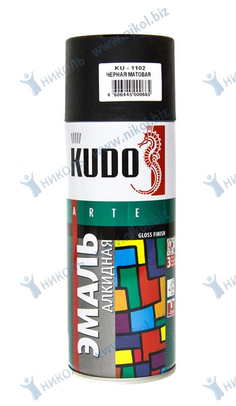 Краска аэроз черная матов KUDO (520мл)