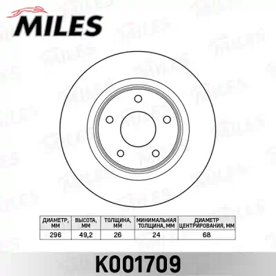 Диск тормозной Nissan Teana J32 передний Miles