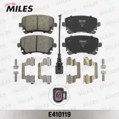 Колодки тормозные VW T5 03-, Multivan 03- с датчиком задние Low-metallic Miles