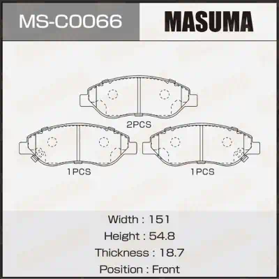 Колодки тормозные Opel Corsa D 06- передние Masuma