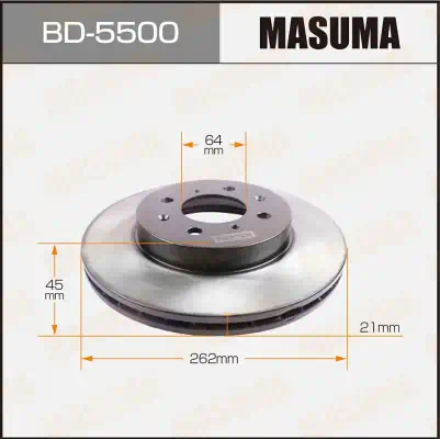 Диск тормозной Honda Civic (EN2) 04-05, Fit/Jazz 07- передний Masuma